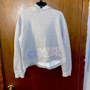 Grey Converse cropped hoodie